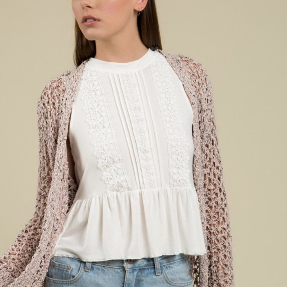 Sleeveless peplum tank top Off White - Picture 3 of 8